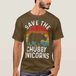 Save The Chubby Unicorns Retro Style Rhino T-Shirt