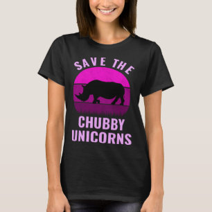 Save The Chubby Unicorns Retro Style Rhino T-Shirt