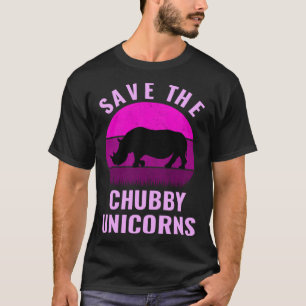 Save The Chubby Unicorns Retro Style Rhino T-Shirt