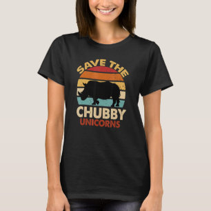 Save The Chubby Unicorns Retro Vintage Rhino T-Shirt