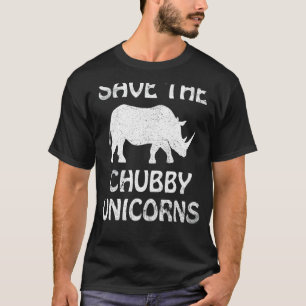 Save The Chubby Unicorns Retro Vintage Rhino Unic T-Shirt