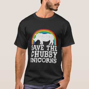 Save The Chubby Unicorns Rhino Conservation Rainbo T-Shirt