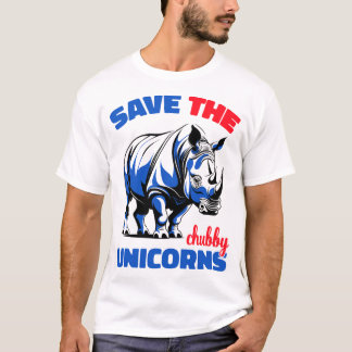 Save The Chubby Unicorns Rhino Lover Funny T-Shirt