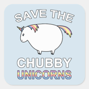Save The Chubby Unicorns Square Sticker