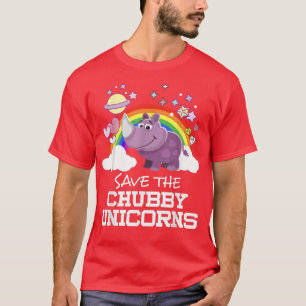 Save The Chubby Unicorns T Funny Unicorn Rhino T-Shirt