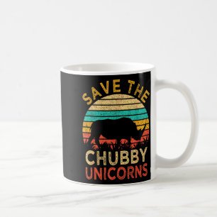 Save The Chubby Unicorns Vintage Funny Rhino Anima Coffee Mug