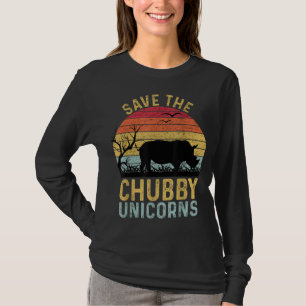 Save The Chubby Unicorns Vintage Funny Rhino Anima T-Shirt