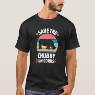 Save The Chubby Unicorns Vintage  Rhino Animal Rig T-Shirt
