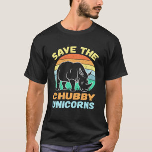 Save The Chubby Unicorns Vintage  Rhino Animal Rig T-Shirt
