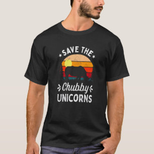 Save The Chubby Unicorns Vintage  Rhino Animal Rig T-Shirt