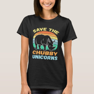 Save The Chubby Unicorns Vintage  Rhino Animal Rig T-Shirt