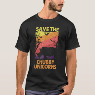 Save The Chubby Unicorns Vintage  Rhino Animal Rig T-Shirt