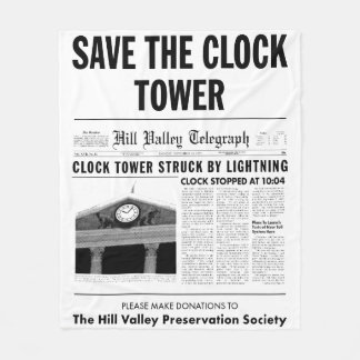 save the clock tower fleece blanket