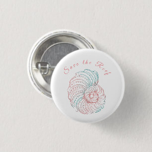 Save the Coral Reef Awareness 1 Inch Round Button