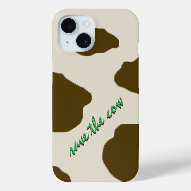 SAVE THE COW brown Case-Mate iPhone Case (Back)