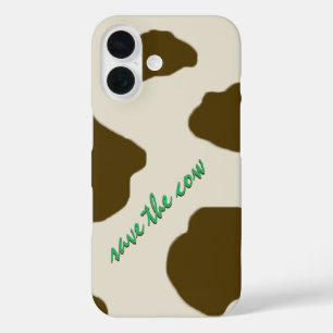SAVE THE COW brown iPhone 16 Case