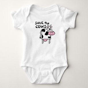 Save The Cows Cute Animal Print Baby Bodysuit