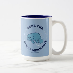 Save The Curvy Mermaids Two-Tone Coffee Mug