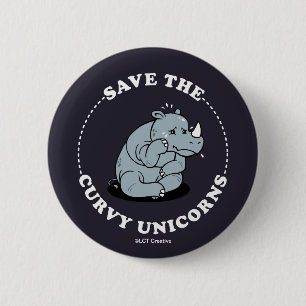 Save The Curvy Unicorns 2 Inch Round Button