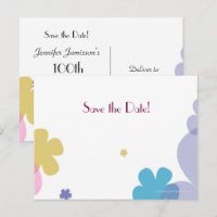 Save the Date 100th Birthday Celebration Postcard