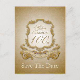 Save the Date 100th Birthday Personalized Postcard