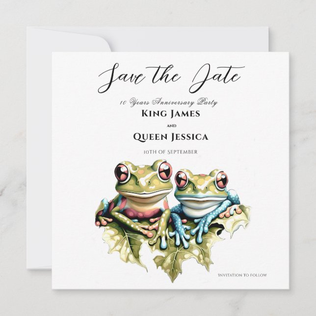 Save The Date 10 ans Mariage Anniversaire Jardin Décontractée fê (Devant)