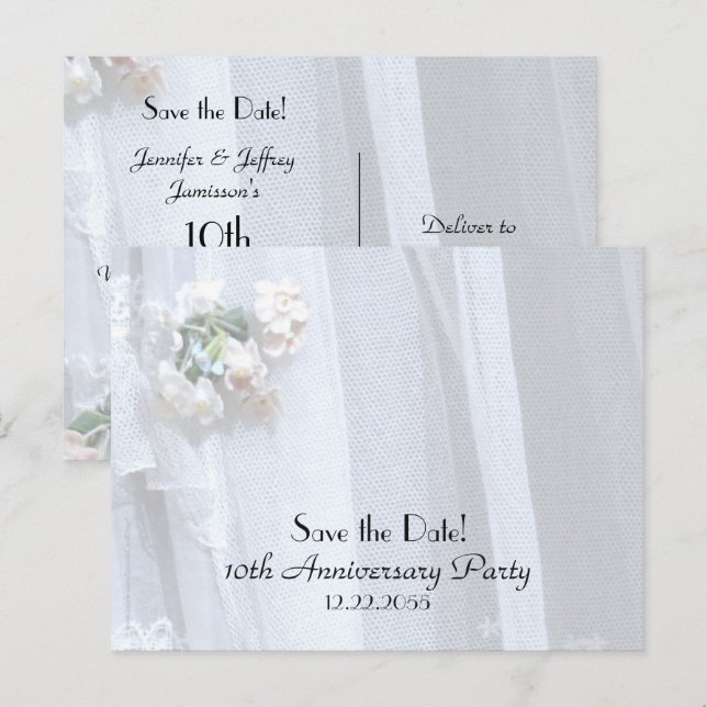 Save the Date 10th Anniversary Announcement Postcard (Front/Back)