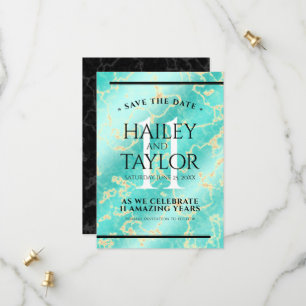 Save The Date 11ème anniversaire de Mariage turquoise