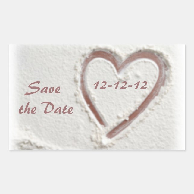 Save the Date 12-12-12 Beach Wedding Sticker (Front)