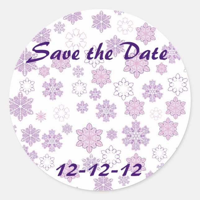 Save the date 12-12-12 classic round sticker (Front)