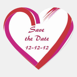 Save the Date 12-12-12 Heart Sticker
