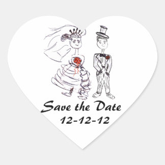 Save the Date 12-12-12 Heart Sticker