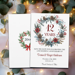 Save The Date 12e anniversaire du Mariage hiver