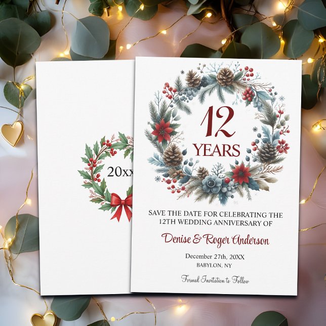 Save The Date 12e anniversaire du Mariage hiver (Créateur téléchargé)