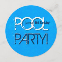 16e anniversaire Pool Party Enregistrer la date P0