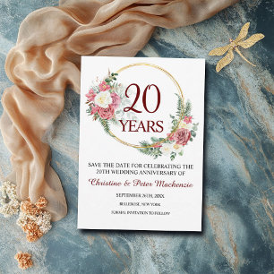 Save The Date 20e anniversaire du Mariage chinois