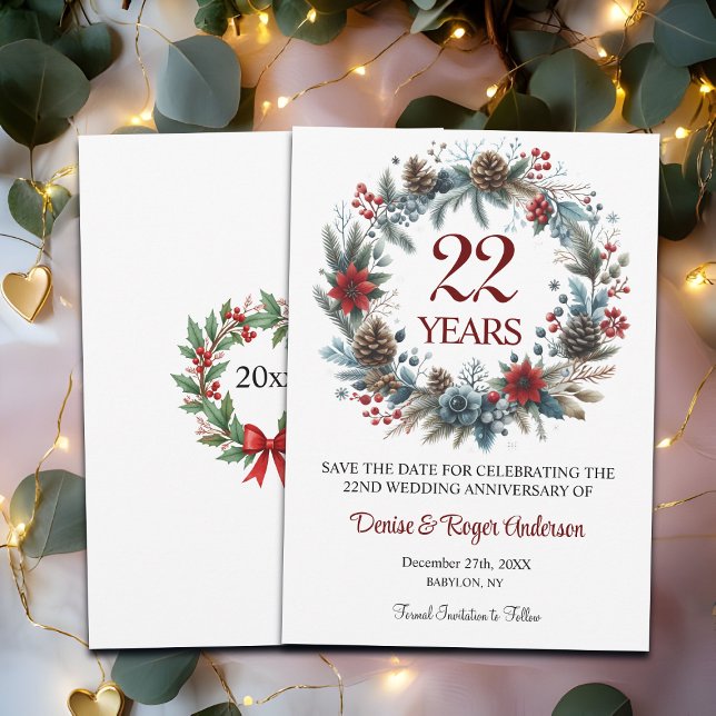 Save The Date 22e anniversaire du Mariage hiver (Créateur téléchargé)