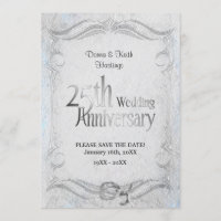 25e anniversaire élégant d'argent