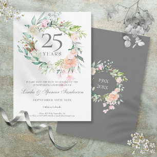 Save The Date 25e anniversaire Enregistrer la date Rose Garland
