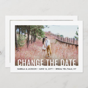 Save The Date 2 Photo Moderne Minimaliste Mariage Postponction