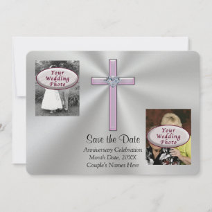 Save The Date 2 Photos, votre texte Christian Enregistrer les ca