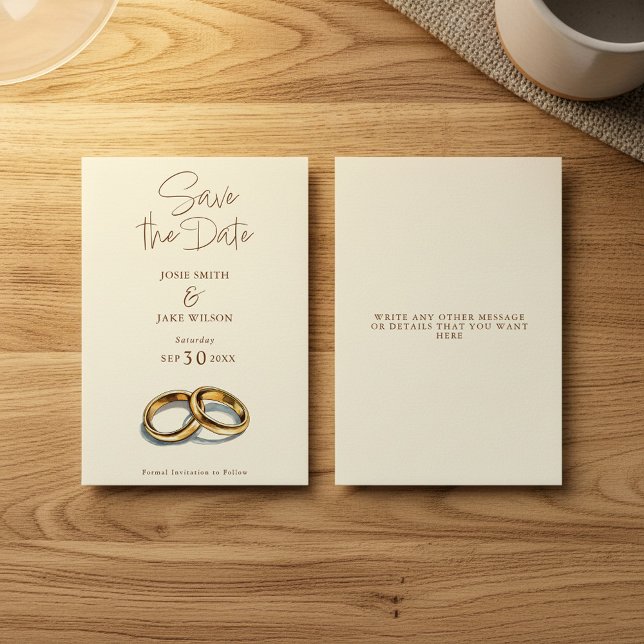 Save The Date 2 sonneries mariages enregistrer la date (2 watercolor wedding rings save the date invitation card.
)