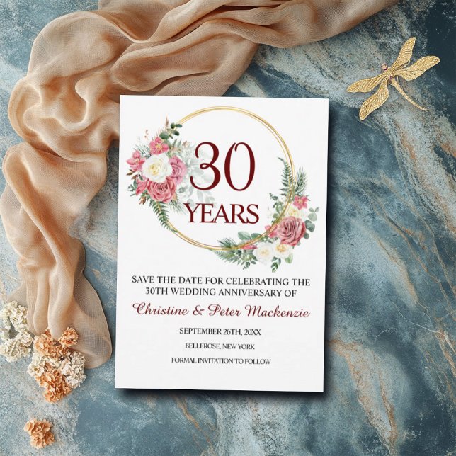 Save The Date 30e anniversaire du Mariage Pearl (Créateur téléchargé)