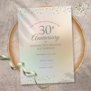Save The Date 30e Perle Mariage Anniversaire Coeurs Confetti