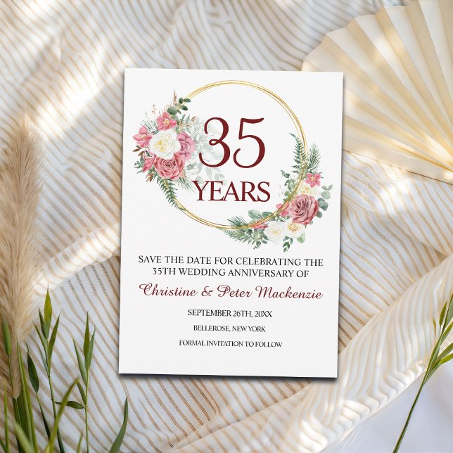 Save The Date 35e anniversaire de mariage de corail  (Créateur téléchargé)