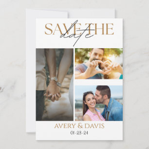 Save The Date 3 Photo Collage Mariage Enregistrer La Date Invita