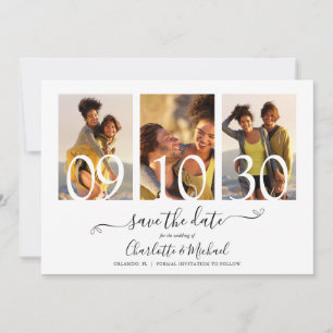 Save The Date 3 Photo Collage Signature Mariage de script