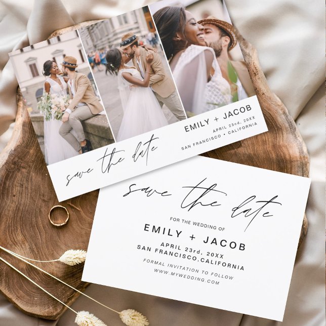 Save the Date 3 Photo Elegant Editable Modern (Creator Uploaded)