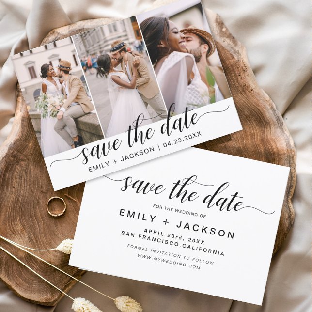 Save the Date 3 Photo Elegant Editable Modern (Creator Uploaded)