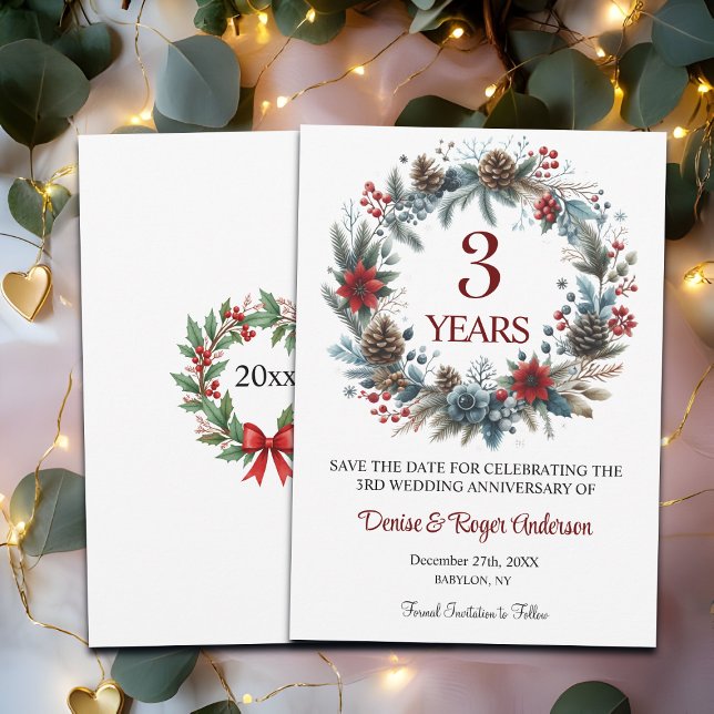 Save The Date 3e anniversaire du Mariage hiver (Créateur téléchargé)